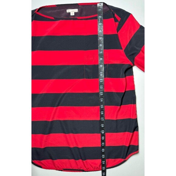 Gap Blouse Womens XS Red Navy Stripe Long Sleeve Lightweight Boat Neck Preppy - Picture 8 of 13